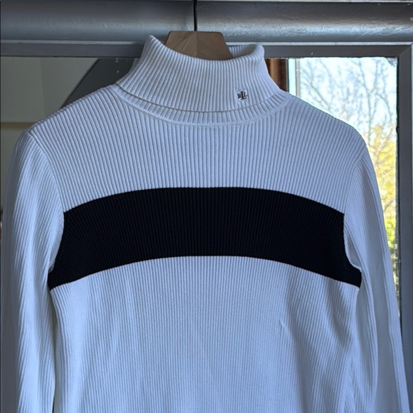Ralph Lauren Sweaters - Women's White and Black Turtleneck Sweater